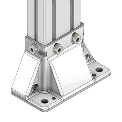 33-45903S-6 MODULAR SOLUTIONS MOUNTING FOOT 3 SIDED FOR 45 X 90 PARTICALLY ENCLOSED